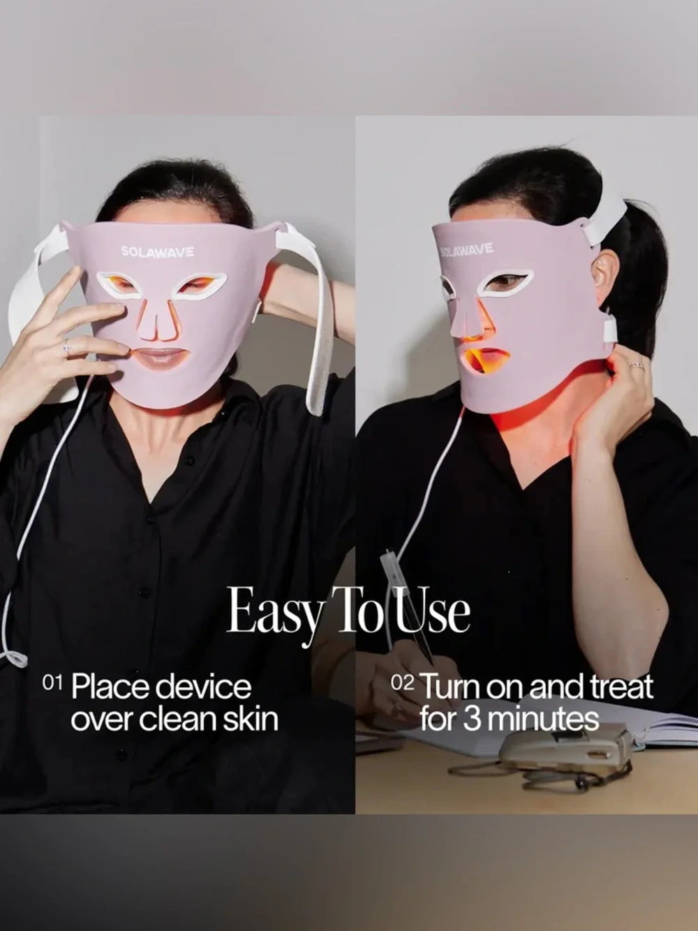 Solawave BOGO - Pink LED Facial & Neck+Chest Masks